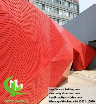 Fases metálicas tela de corte a laser de alumínio forma 3D revestimento de parede exterior decoração arquitetônica