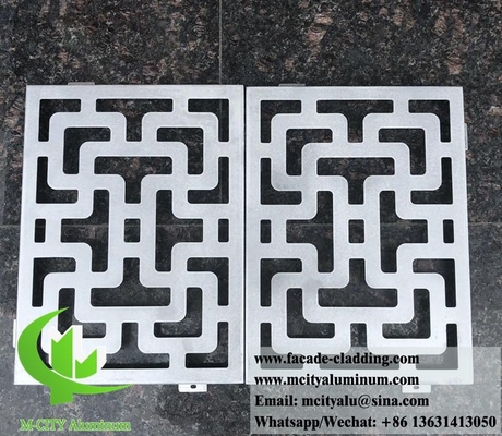 Arquitetura Laser Cut Metal Screen Folha de alumínio para revestimento de parede painéis de decoração