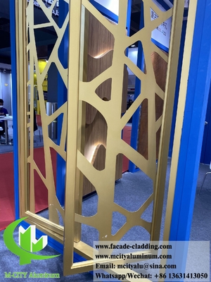 Folha de alumínio de tela de metal cortada a laser CNC com padrões para revestimento de parede e teto