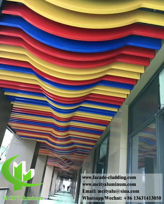3D Design de revestimento de metal de cor vermelha para decoração de parede de fachada PVDF pintura revestimento durável