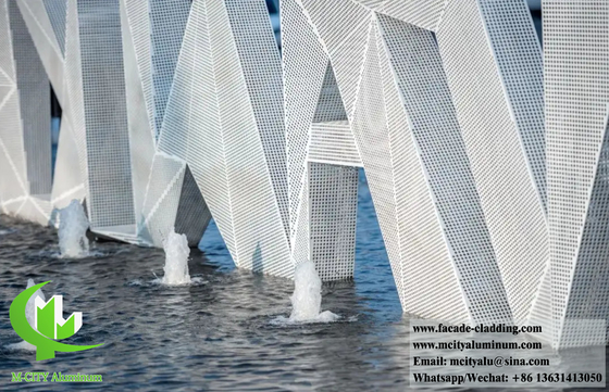 3D Design de revestimento de metal de cor vermelha para decoração de parede de fachada PVDF pintura revestimento durável