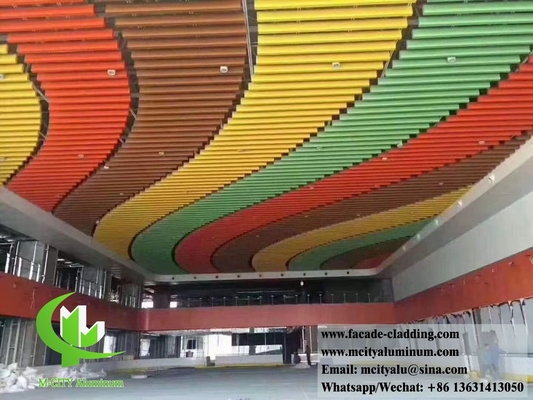 Telhado de metal azulejos de alumínio decoração exterior e interior 3D forma PVDF ouro
