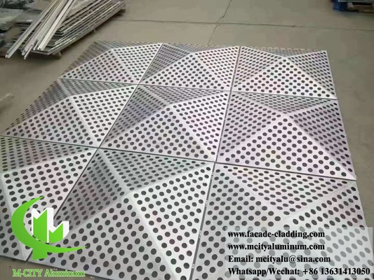 Telhado de metal azulejos de alumínio decoração exterior e interior 3D forma PVDF ouro