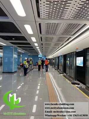 Tecto Metálico Perforado Folha de Alumínio Ecrã Metálico PVDF Revestimento Akzo Nobel