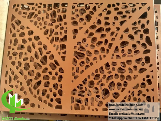 Cortes a laser de materiais de construção metálicos, placas de alumínio para decoração de parede