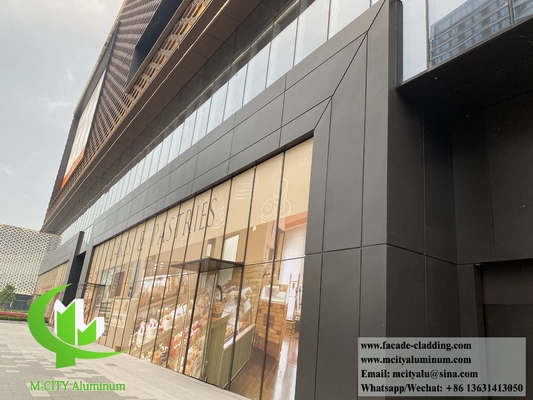 Painel de parede de metal fachadas de alumínio revestimento decoração externa PVDF cor marrom