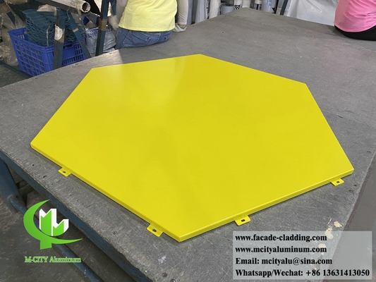 Painéis metálicos Folha de alumínio hexagonal para decoração de parede de revestimento de fachada