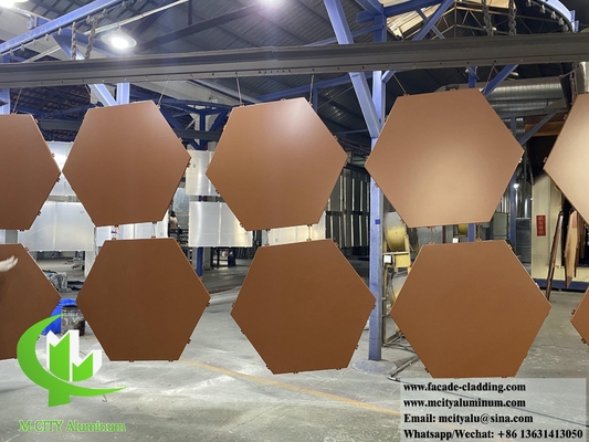 Painel de parede de metal Folha de alumínio hexagonal para revestimento de fachada Espessura de 2 mm