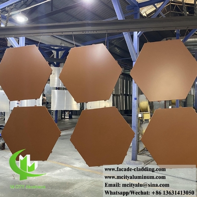 Painel de parede de metal Folha de alumínio hexagonal para revestimento de fachada Espessura de 2 mm