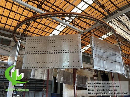 Painéis de parede metálicos Painéis decorativos de perforação de tela de alumínio para decoração de edifícios