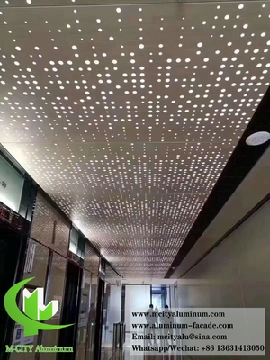 Arquitetura painéis metálicos folha perfurada para decoração de teto interior e exterior 2 mm
