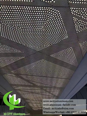 Arquitetura painéis metálicos folha perfurada para decoração de teto interior e exterior 2 mm