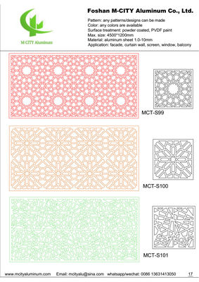 Bom preço Painel perfurado de alumínio revestido em pó com padrões personalizáveis e espessura de 1,5-10 mm para revestimento de fachada on-line