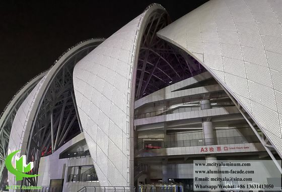 Bom preço Painel de alumínio curvo com acabamento revestido em pó e cores RAL personalizáveis para fachadas de corte a laser CNC on-line