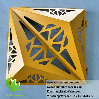 Bom preço Painel de parede de alumínio 3D de forma triangular com acabamento revestido em pó e cores RAL personalizáveis para revestimento de fachada de metal on-line