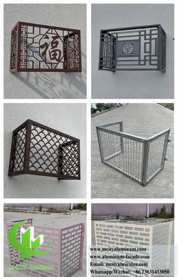 Bom preço Capa de ar condicionado de alumínio revestido em pó com padrão de corte CNC e tamanho máximo de 1600x4000mm para proteção da bomba de calor on-line