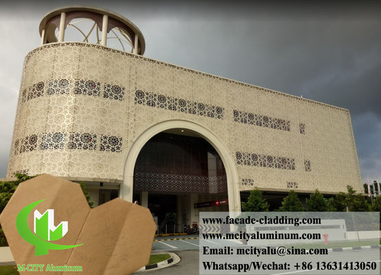 Bom preço Façade de alumínio perfurado revestido em pó com cores RAL personalizadas e padrões de corte a laser on-line